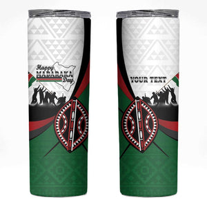 Personalised Kenya Skinny Tumbler Madaraka Day - Maasai Shield