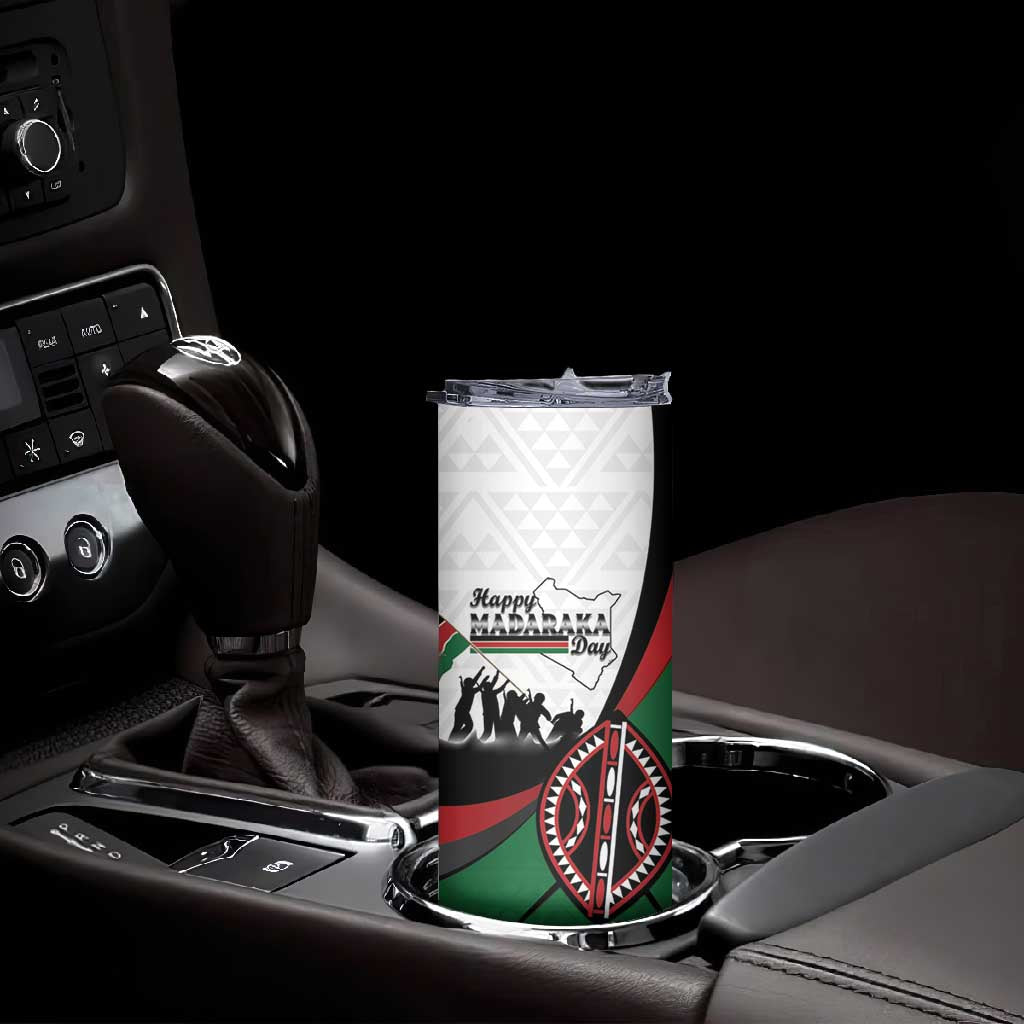 Personalised Kenya Skinny Tumbler Madaraka Day - Maasai Shield