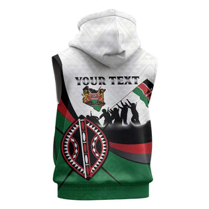 Personalised Kenya Sleeveless Hoodie Madaraka Day - Maasai Shield - African Pride
