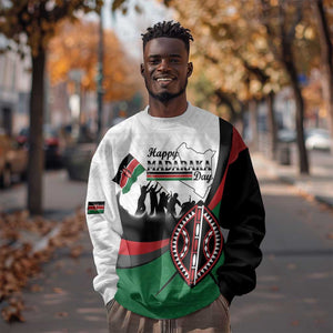 Personalised Kenya Sweatshirt Madaraka Day - Maasai Shield