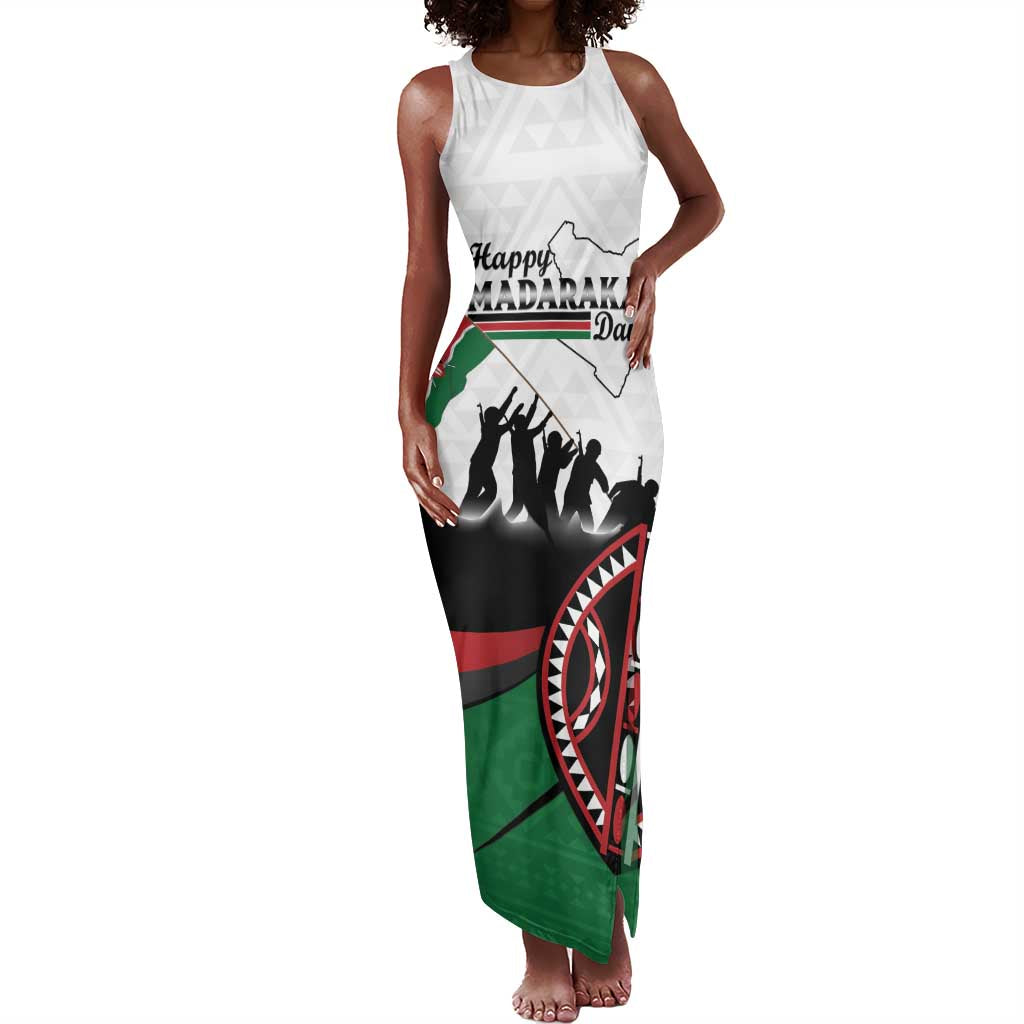 Personalised Kenya Tank Maxi Dress Madaraka Day - Maasai Shield
