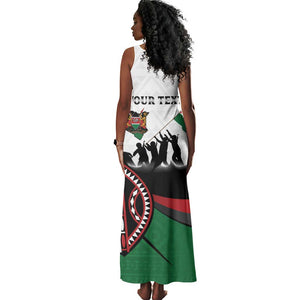Personalised Kenya Tank Maxi Dress Madaraka Day - Maasai Shield