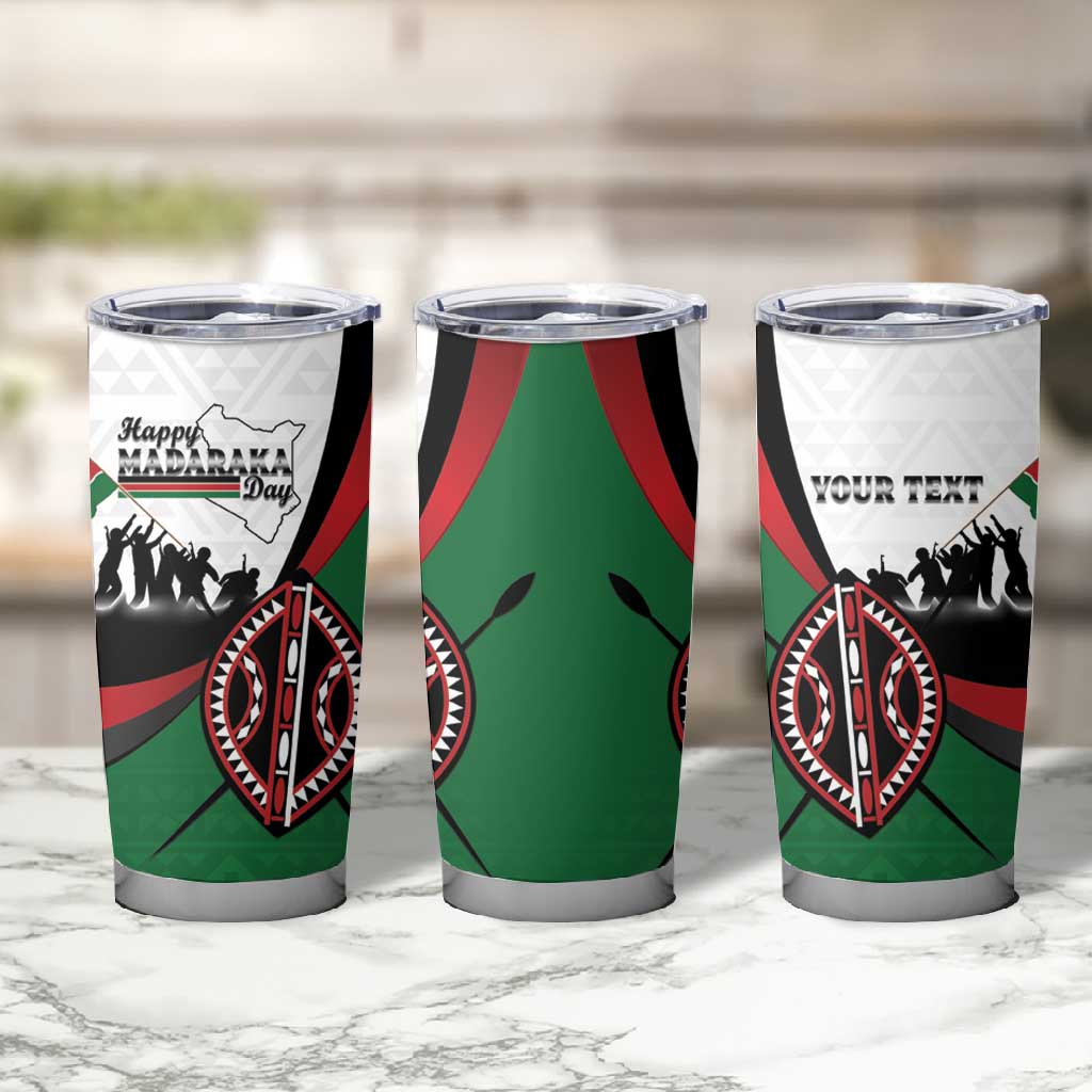 Personalised Kenya Tumbler Cup Madaraka Day - Maasai Shield