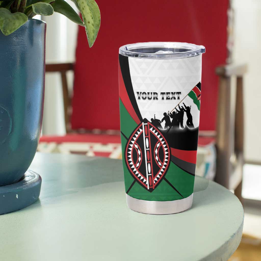 Personalised Kenya Tumbler Cup Madaraka Day - Maasai Shield
