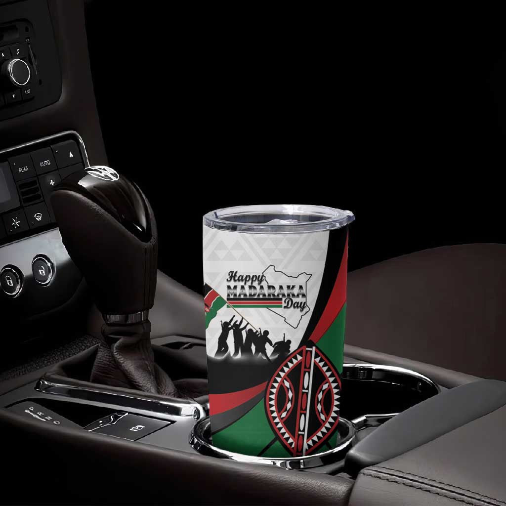 Personalised Kenya Tumbler Cup Madaraka Day - Maasai Shield