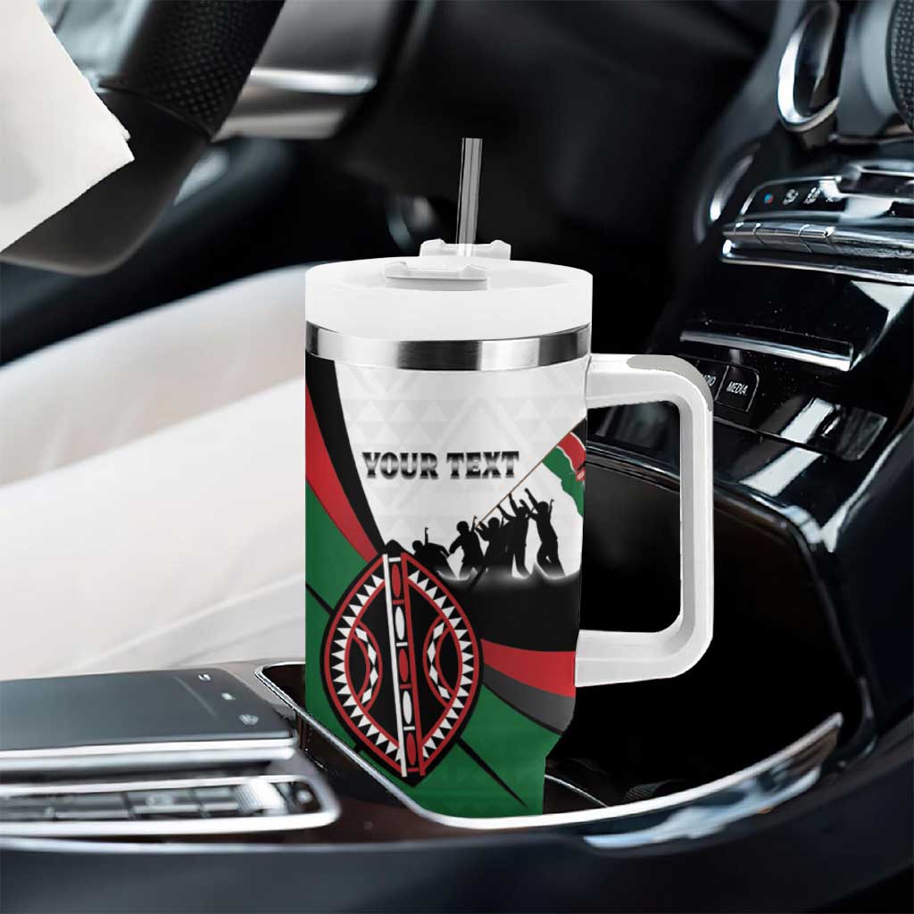 Personalised Kenya Tumbler With Handle Madaraka Day - Maasai Shield