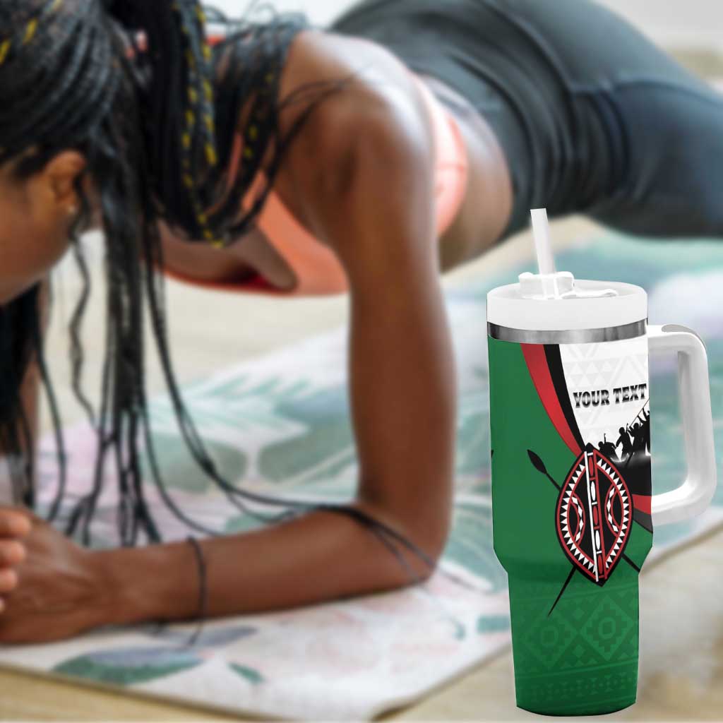 Personalised Kenya Tumbler With Handle Madaraka Day - Maasai Shield