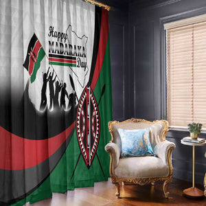 Kenya Window Curtain Madaraka Day - Maasai Shield
