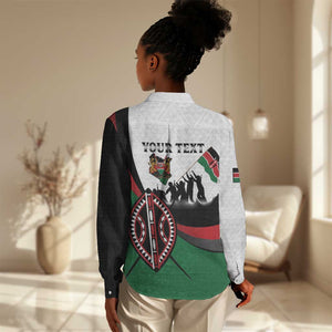 Personalised Kenya Women Casual Shirt Madaraka Day - Maasai Shield
