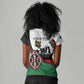 Personalised Kenya Women V-Neck T-Shirt Madaraka Day - Maasai Shield