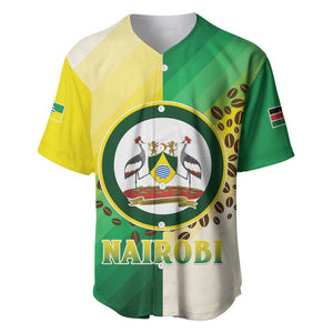 Personalised Nairobi Kenya Baseball Jersey Coat Of Arms With Coffee