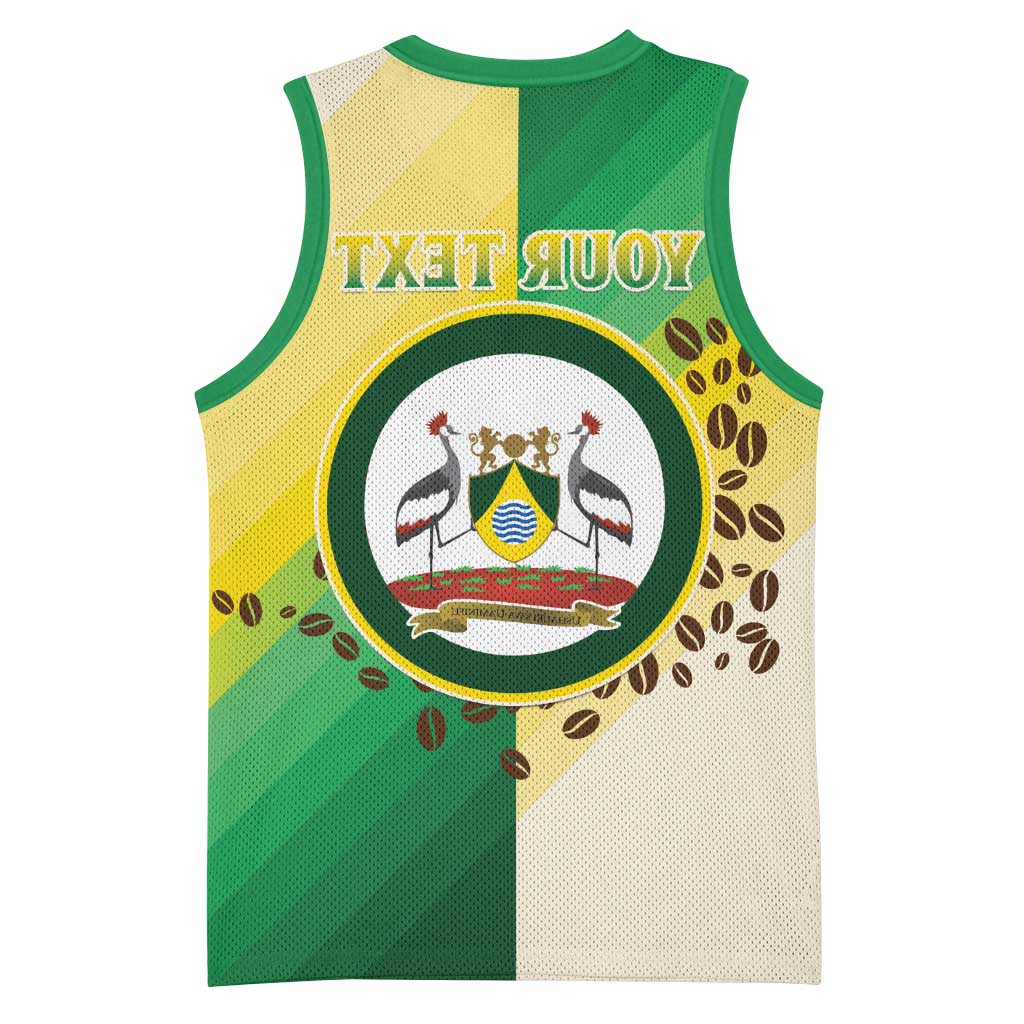 Personalised Nairobi Kenya Basketball Jersey Coat Of Arms With Coffee - African Pride