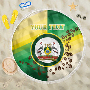 Personalised Nairobi Kenya Beach Blanket Coat Of Arms With Coffee
