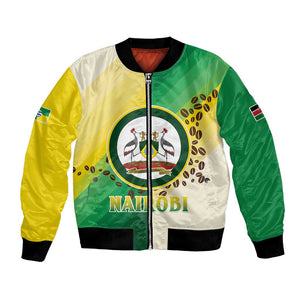 Personalised Nairobi Kenya Bomber Jacket Coat Of Arms With Coffee