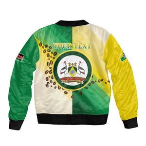 Personalised Nairobi Kenya Bomber Jacket Coat Of Arms With Coffee