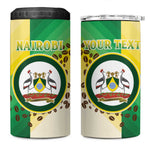 Personalised Nairobi Kenya 4 in 1 Can Cooler Tumbler Coat Of Arms With Coffee
