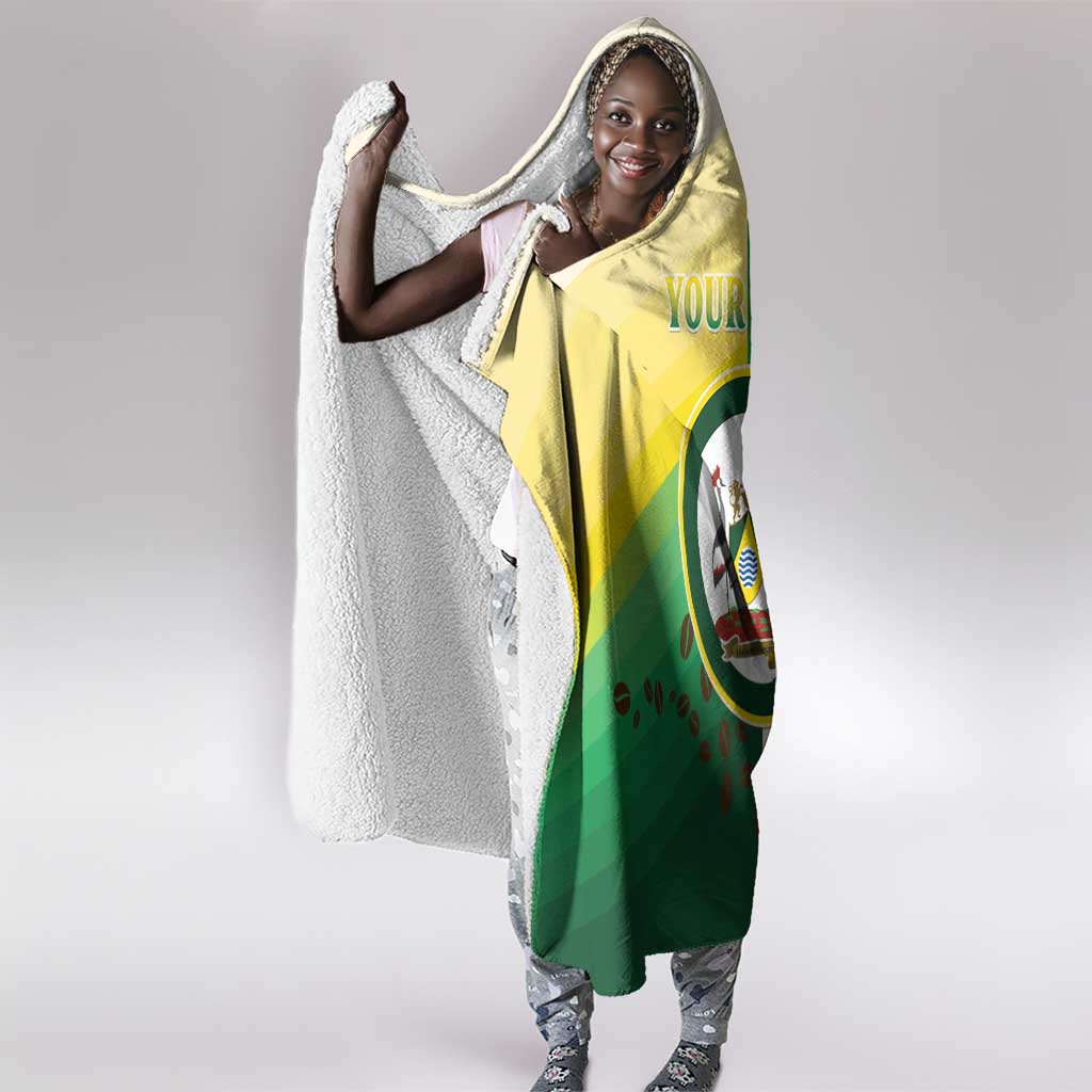 Personalised Nairobi Kenya Hooded Blanket Coat Of Arms With Coffee