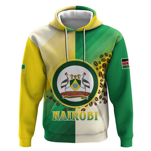 Personalised Nairobi Kenya Hoodie Coat Of Arms With Coffee