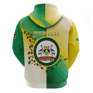 Personalised Nairobi Kenya Hoodie Coat Of Arms With Coffee