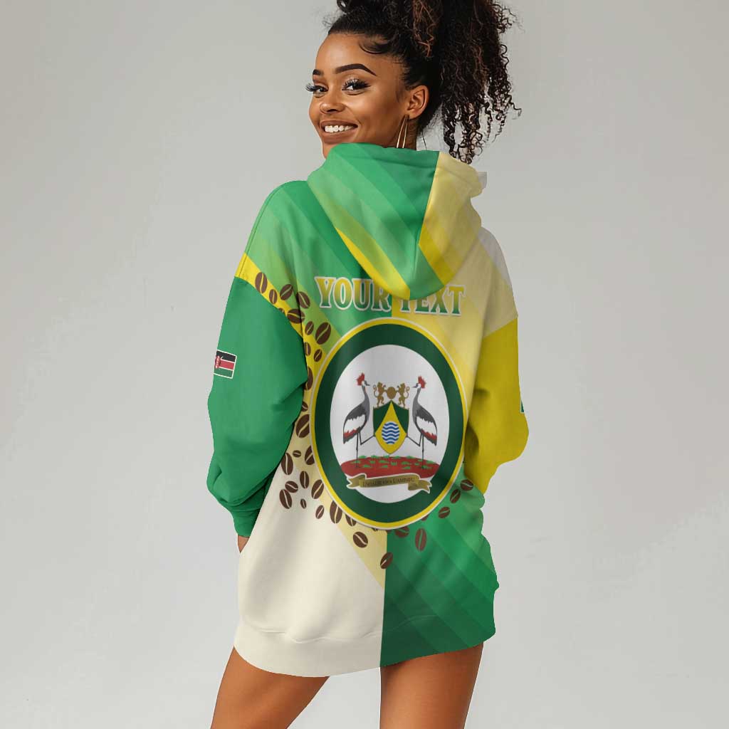 Personalised Nairobi Kenya Hoodie Dress Coat Of Arms With Coffee