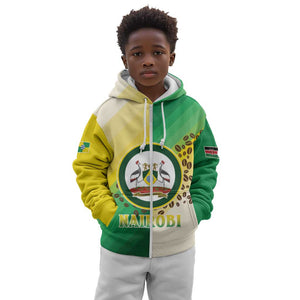 Personalised Nairobi Kenya Kid Hoodie Coat Of Arms With Coffee