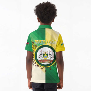 Personalised Nairobi Kenya Kid Polo Shirt Coat Of Arms With Coffee