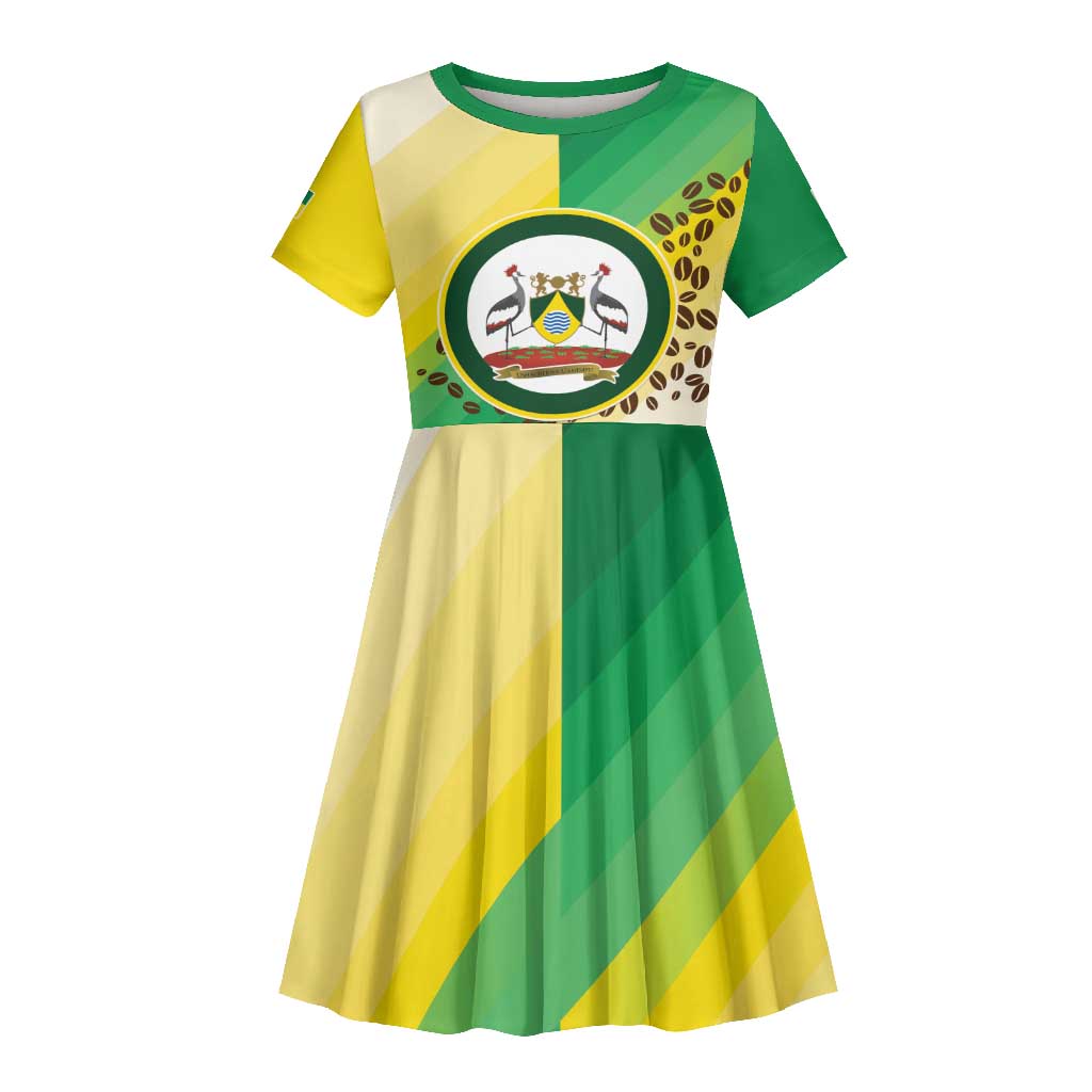 Personalised Nairobi Kenya Kid Short Sleeve Dress Coat Of Arms With Coffee