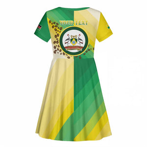 Personalised Nairobi Kenya Kid Short Sleeve Dress Coat Of Arms With Coffee