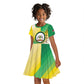 Personalised Nairobi Kenya Kid Short Sleeve Dress Coat Of Arms With Coffee