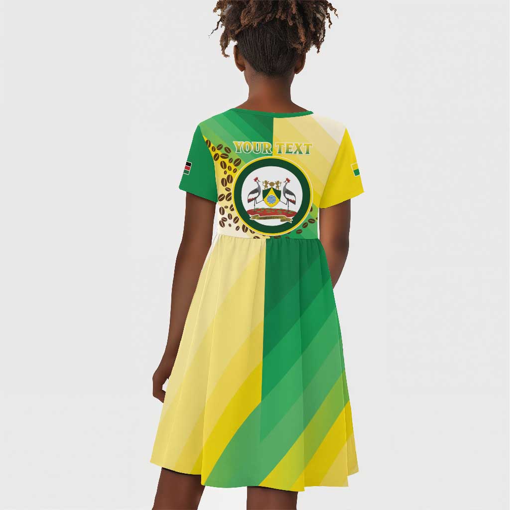 Personalised Nairobi Kenya Kid Short Sleeve Dress Coat Of Arms With Coffee