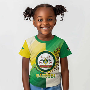 Personalised Nairobi Kenya Kid T shirt Coat Of Arms With Coffee