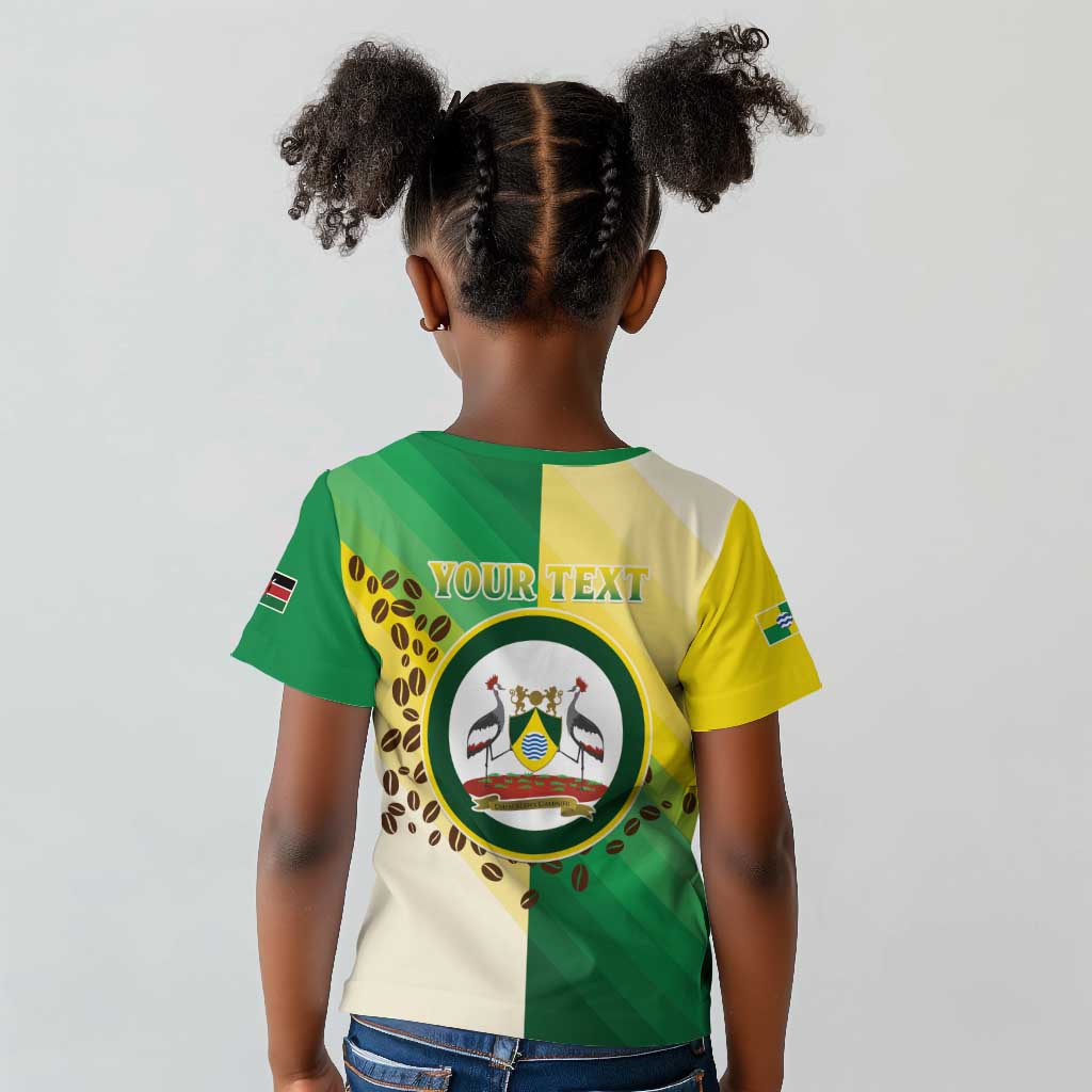 Personalised Nairobi Kenya Kid T shirt Coat Of Arms With Coffee