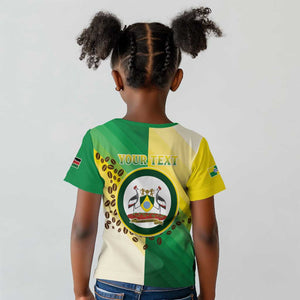 Personalised Nairobi Kenya Kid T shirt Coat Of Arms With Coffee