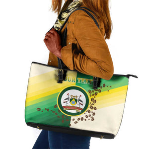 Personalised Nairobi Kenya Leather Tote Bag Coat Of Arms With Coffee