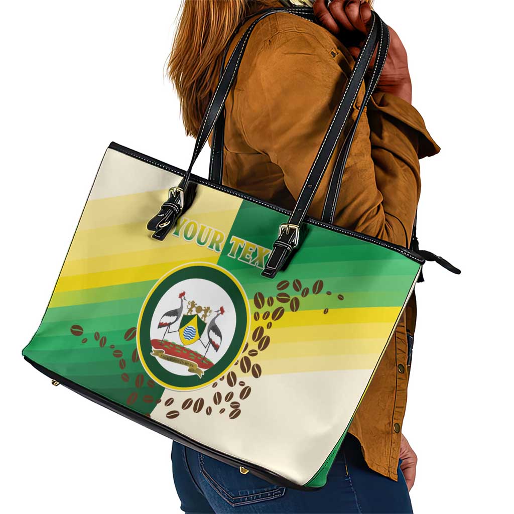 Personalised Nairobi Kenya Leather Tote Bag Coat Of Arms With Coffee