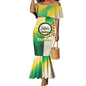 Personalised Nairobi Kenya Mermaid Dress Coat Of Arms With Coffee