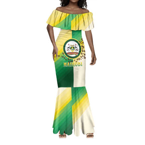 Personalised Nairobi Kenya Mermaid Dress Coat Of Arms With Coffee