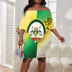 Personalised Nairobi Kenya Off Shoulder Short Dress Coat Of Arms With Coffee