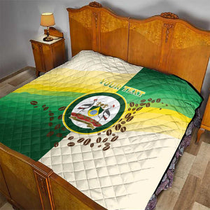 Personalised Nairobi Kenya Quilt Coat Of Arms With Coffee