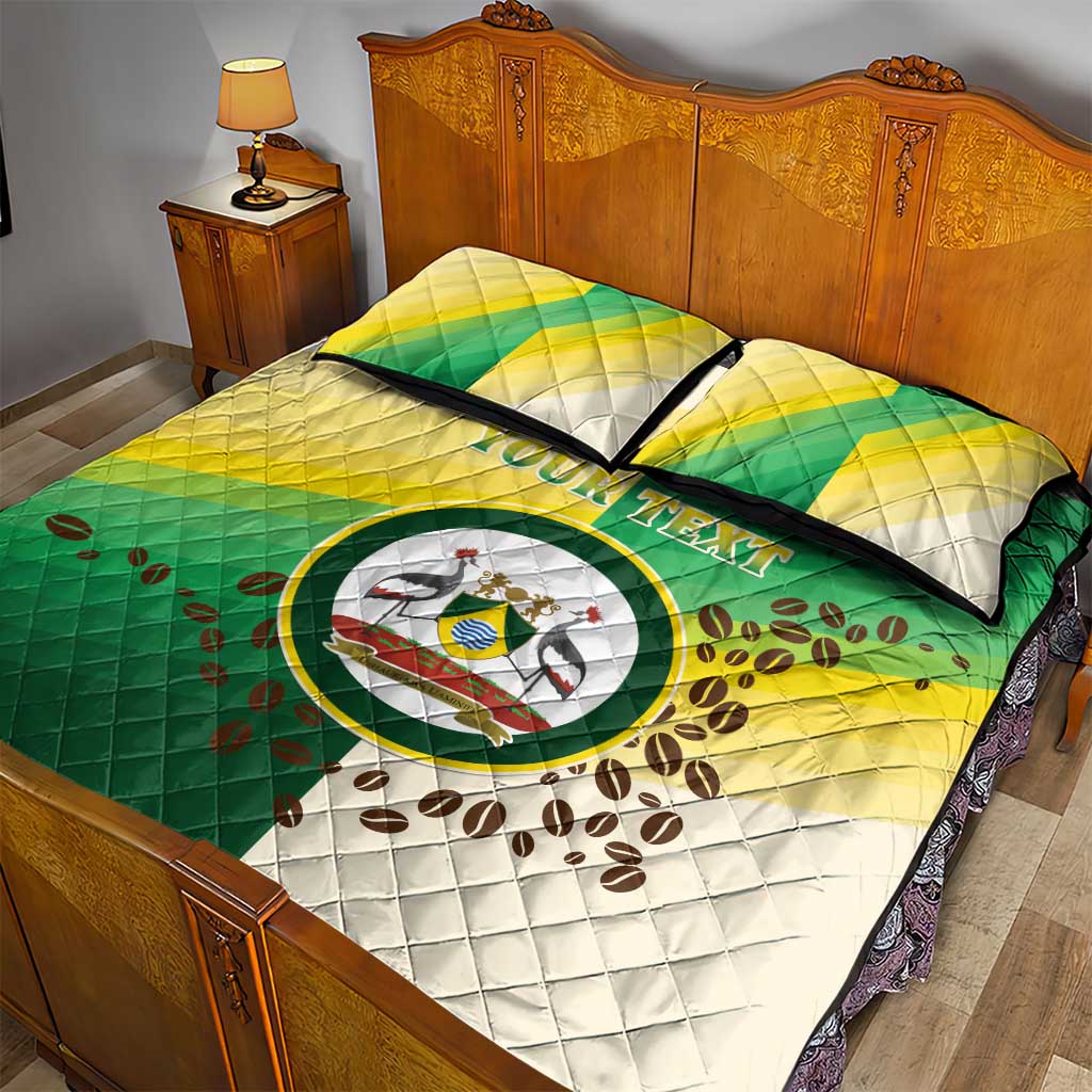 Personalised Nairobi Kenya Quilt Bed Set Coat Of Arms With Coffee