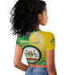 Personalised Nairobi Kenya Raglan Cropped T shirt Coat Of Arms With Coffee