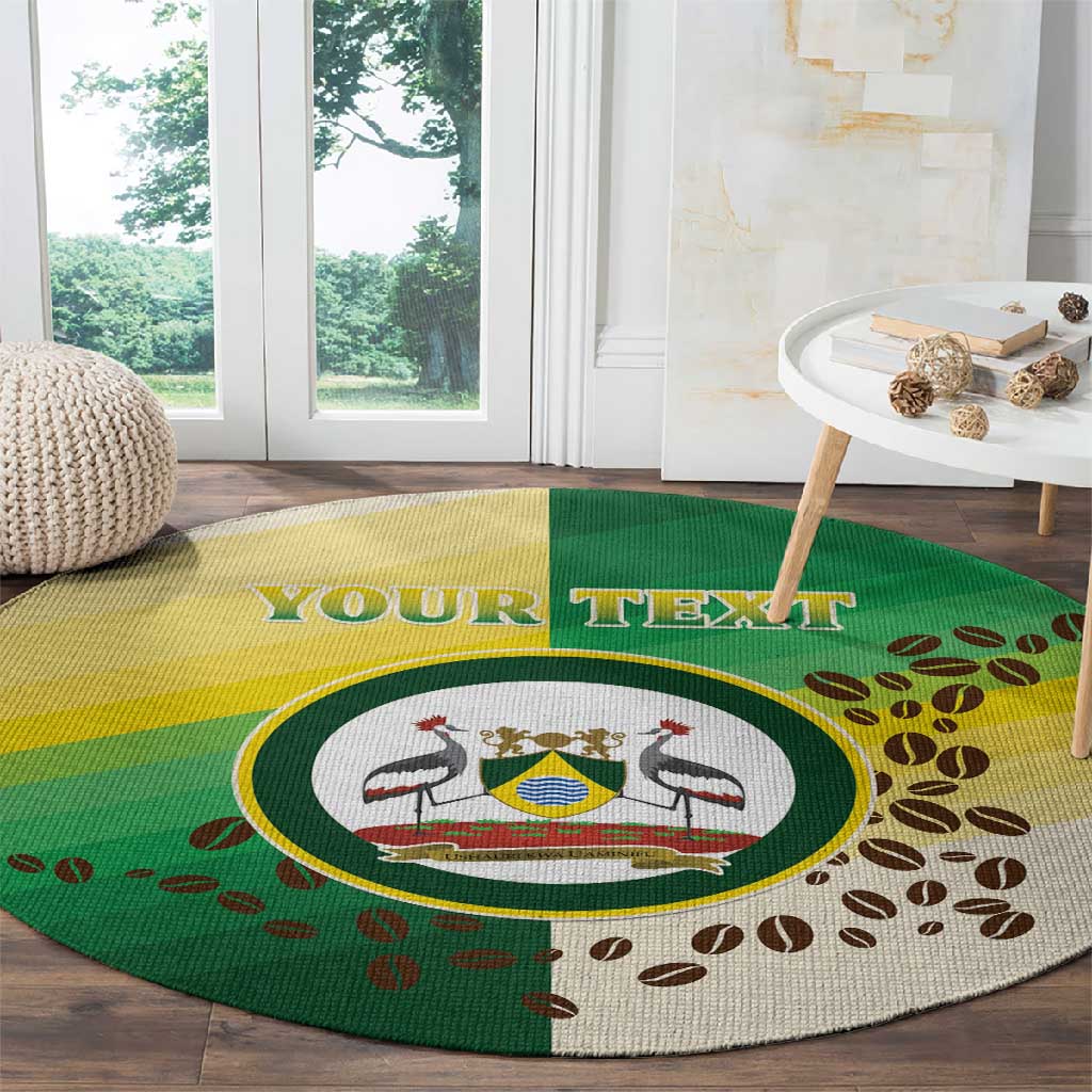 Personalised Nairobi Kenya Round Carpet Coat Of Arms With Coffee