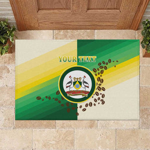 Personalised Nairobi Kenya Rubber Doormat Coat Of Arms With Coffee