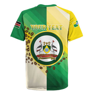Personalised Nairobi Kenya Rugby Jersey Coat Of Arms With Coffee