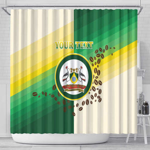 Personalised Nairobi Kenya Shower Curtain Coat Of Arms With Coffee