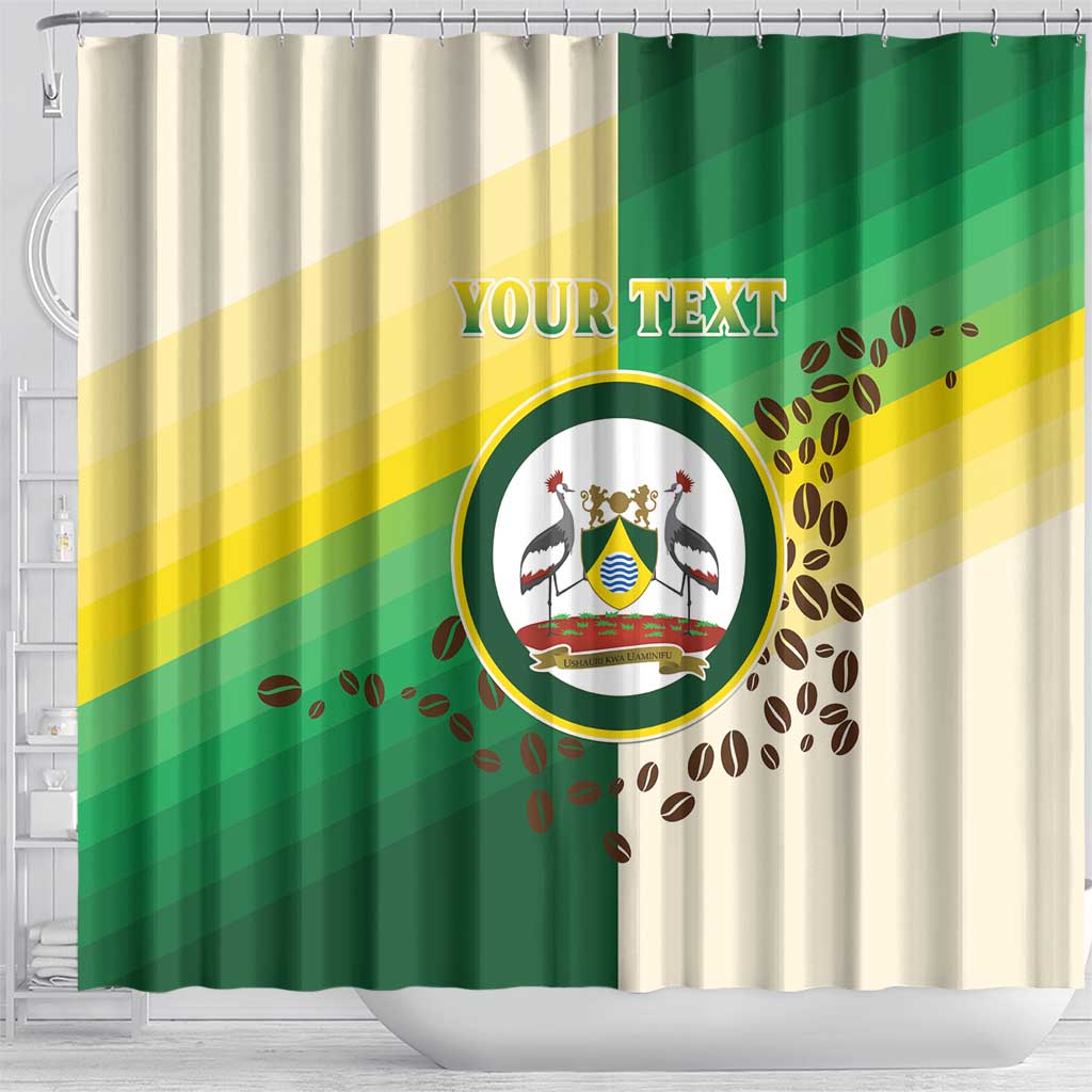 Personalised Nairobi Kenya Shower Curtain Coat Of Arms With Coffee