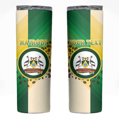 Personalised Nairobi Kenya Skinny Tumbler Coat Of Arms With Coffee