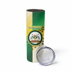 Personalised Nairobi Kenya Skinny Tumbler Coat Of Arms With Coffee