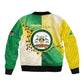 Personalised Nairobi Kenya Sleeve Zip Bomber Jacket Coat Of Arms With Coffee