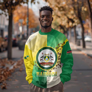 Personalised Nairobi Kenya Sweatshirt Coat Of Arms With Coffee